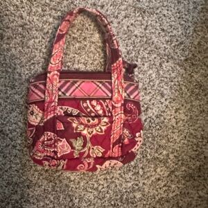 Small Vera Bradley clutch purse with handles burgundy